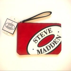 Steve Madden Red Logo Nylon Pouch / Clutch (NWT)